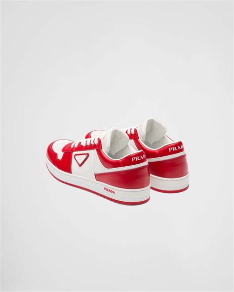 authentic cheap prada sneakers|Prada red and white sneakers.